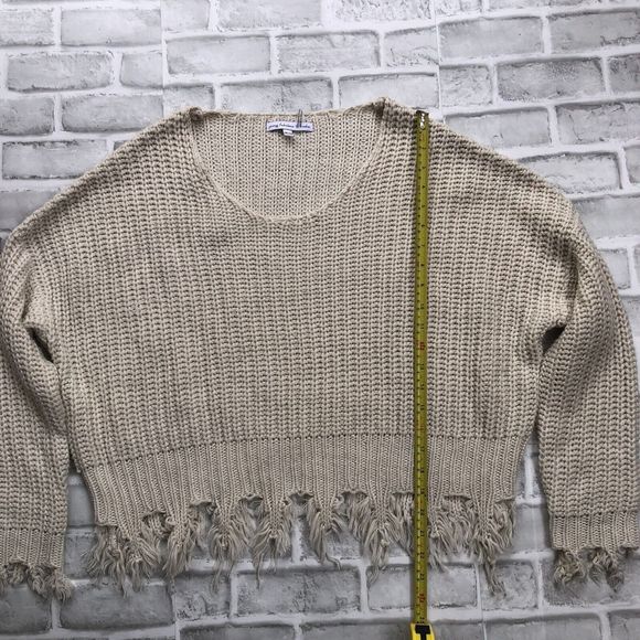Young Fabulous & Broke Chunky Knit Distressed Raw Hem Oversized Sweater Size S/M - Picture 5 of 13